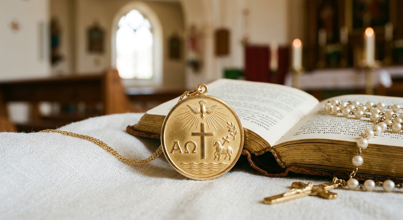 Quels sont les symboles religieux de la médaille de baptême ?