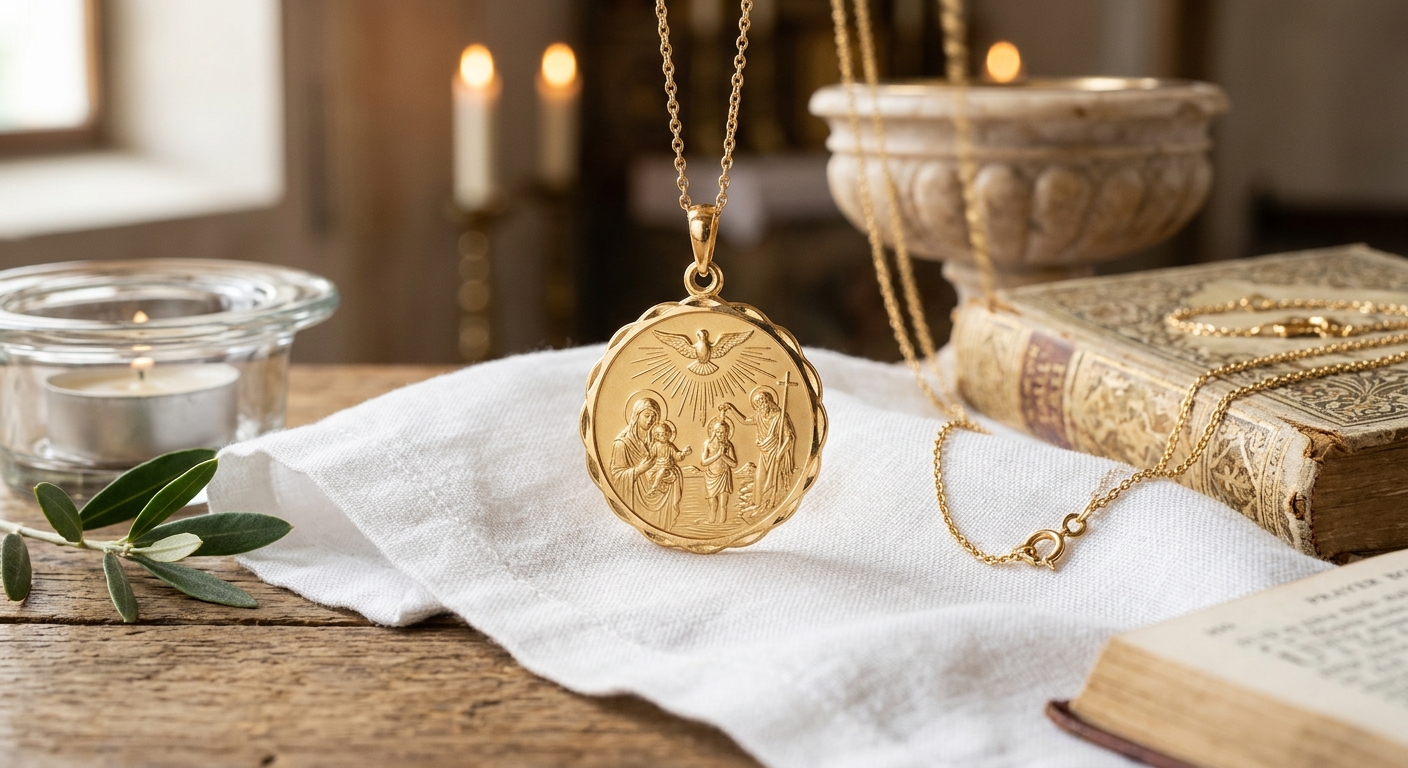 Quels sont les symboles religieux de la médaille de baptême ?