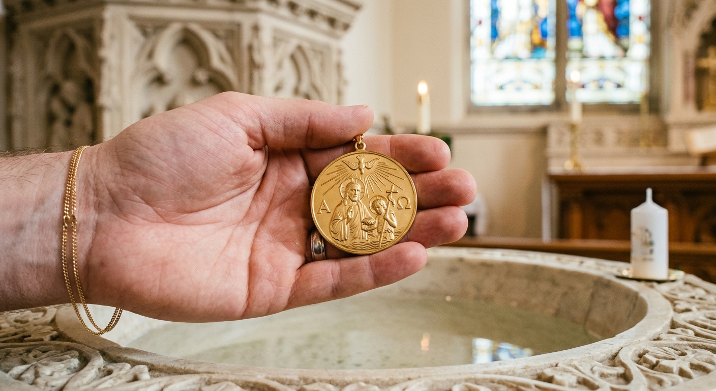 Quels sont les symboles religieux de la médaille de baptême ?